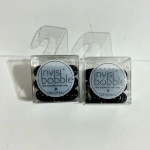 Lot 2 Invisibobble Original Traceless Hair Ring Tie Coil Black 3pk (6) NEW